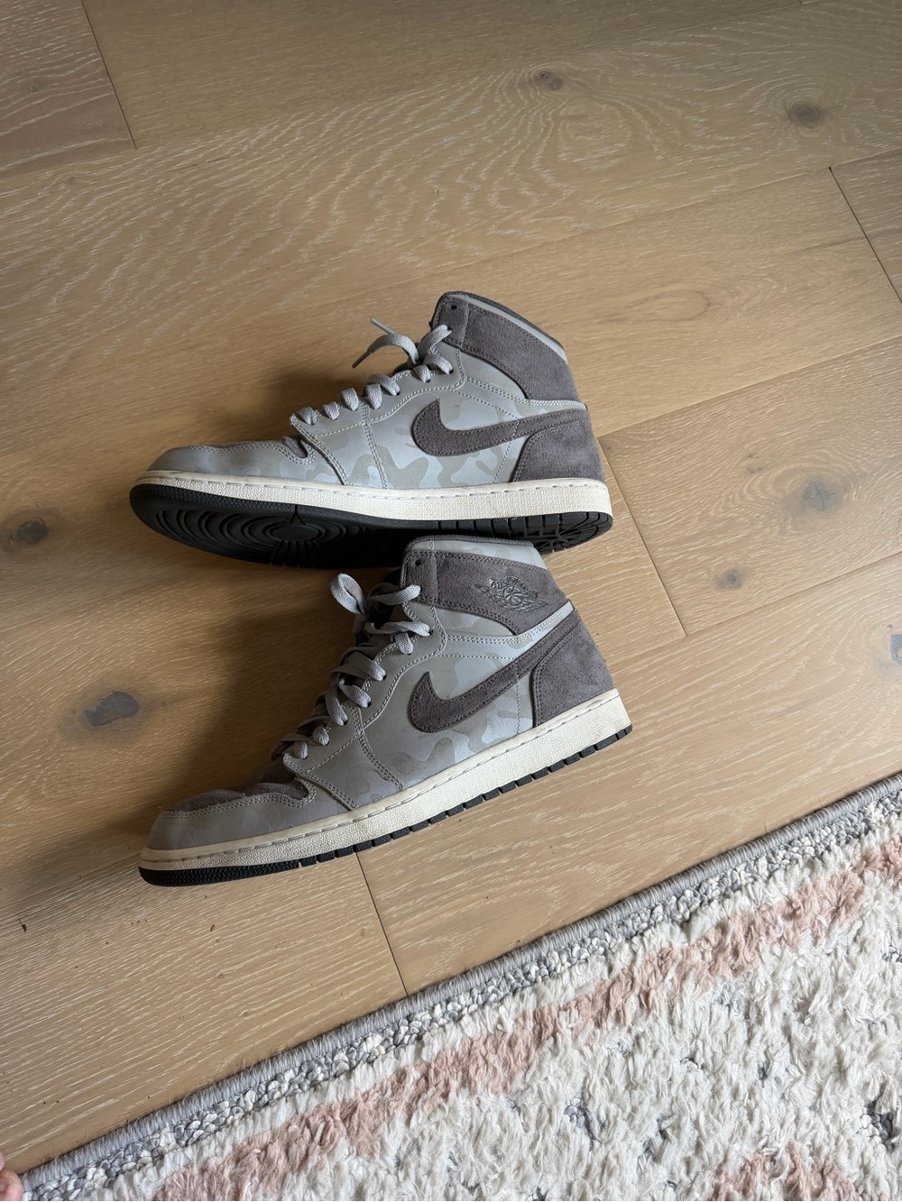 Nike Air Jordan 1 Mid in Grey Camp Reflective Taupe